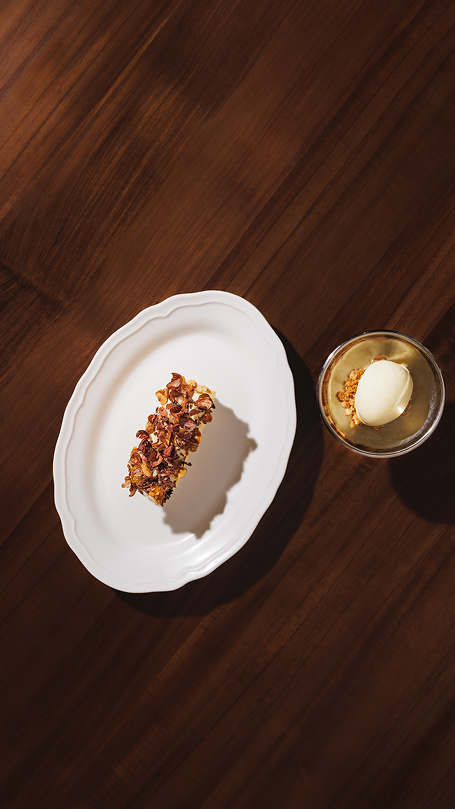 Hazelnut and Vanilla Millefeuille, Praline