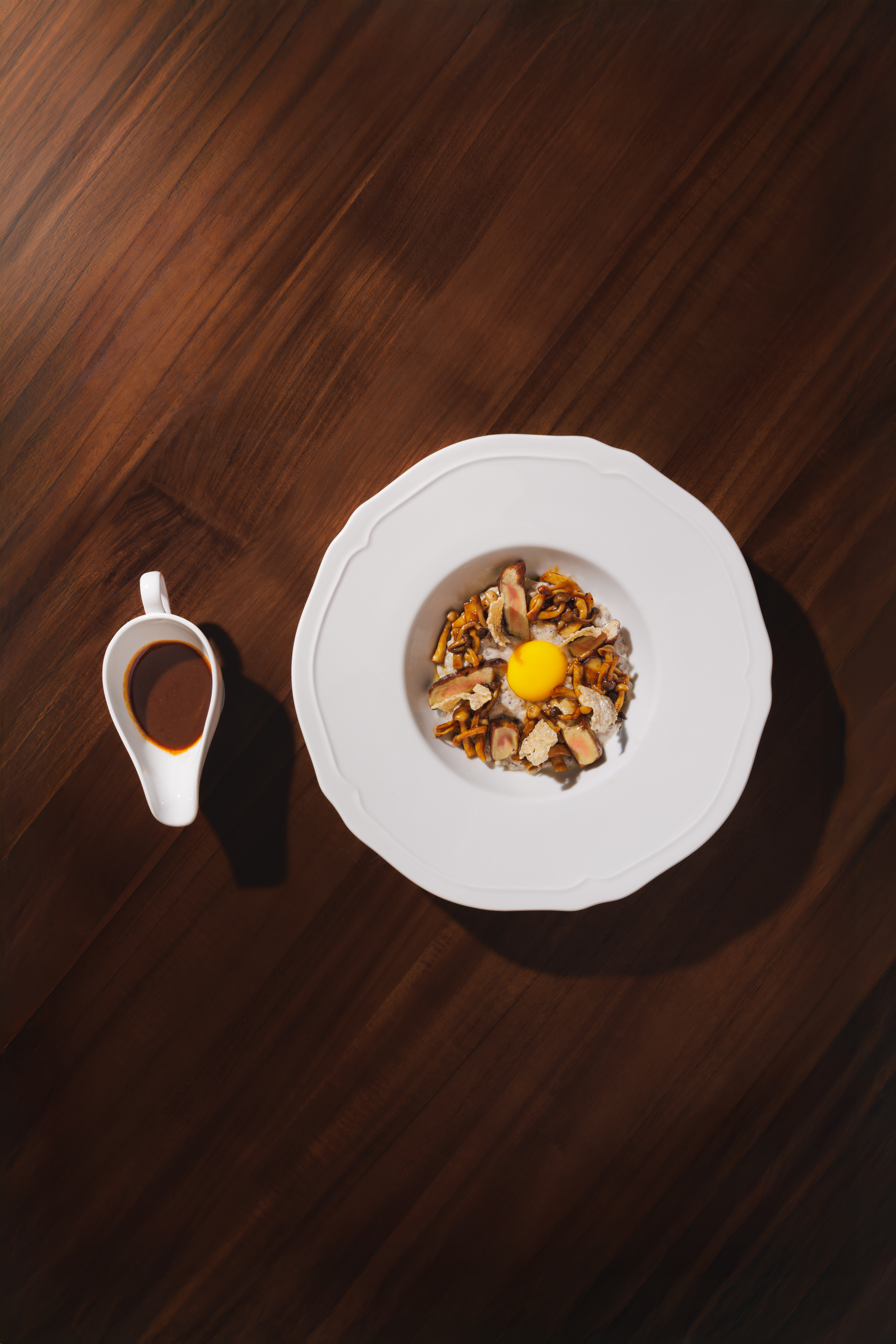 Creamy & Grilled Mushrooms, Egg Yolk, Melba Bread