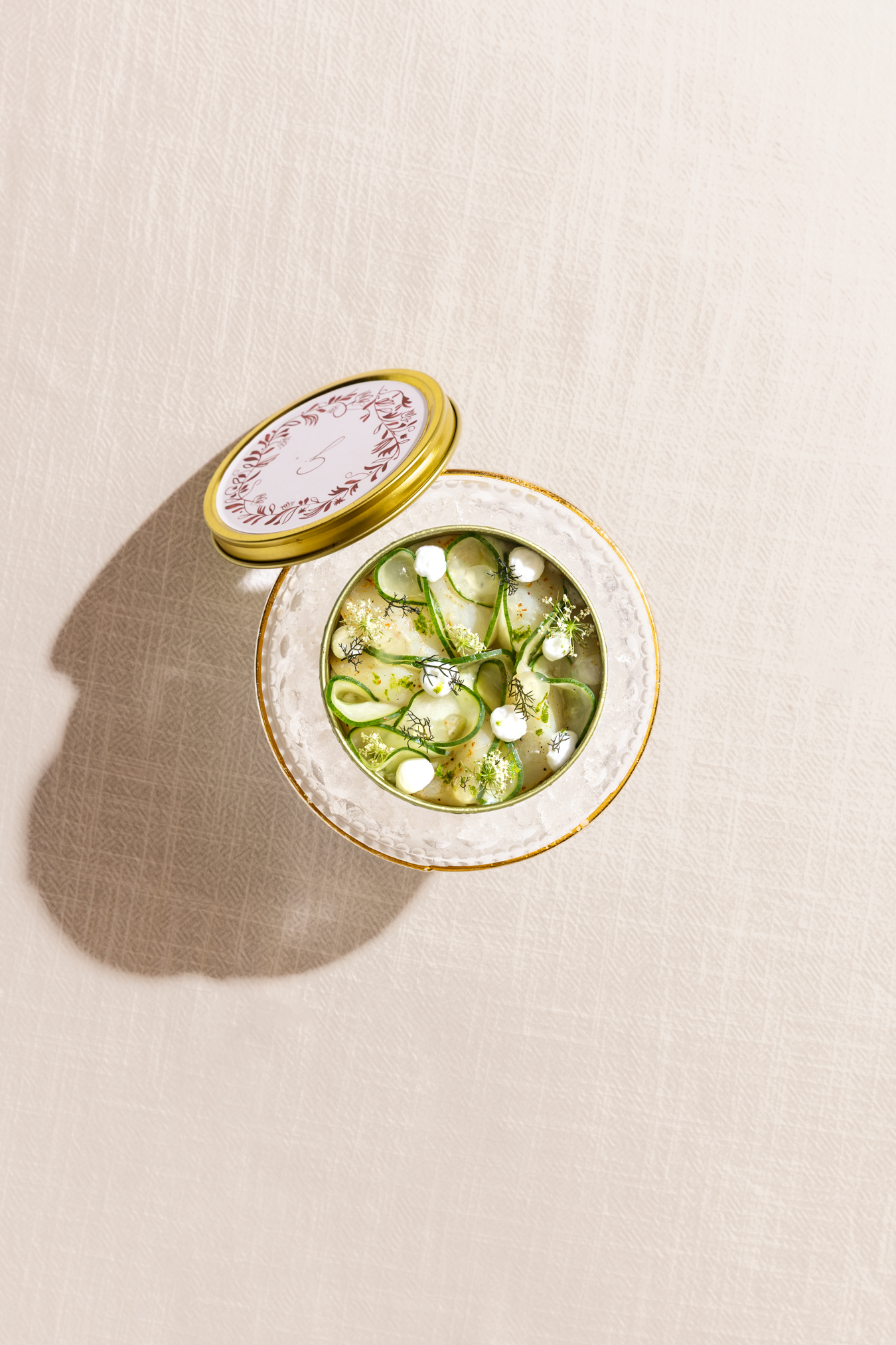 Scallop Crudo, Cucumber, Lemon, Buttermilk