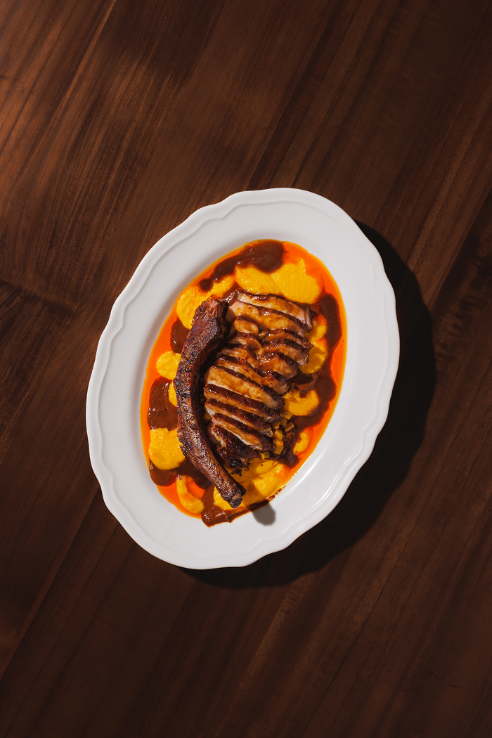 Pork Chop, Mole Salsa, Pumpkin